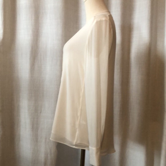 Vince V-Neck Double Layer Silk Blouse - Picture 2 of 6